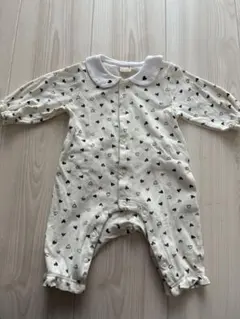 petit main 青色　ハート柄　ロンパース　80㎝　ベビー服