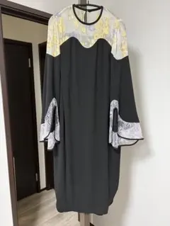 マメSilk Lame Printed Sleeves I-Line Dressのサムネイル