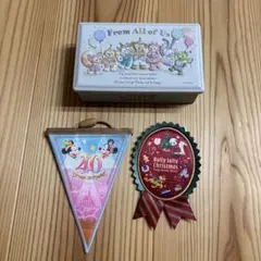 東京ディズニーリゾートグッズセット（ペナント、ワッペン、空き缶）のサムネイル
