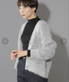 PAGEBOY ミックスシャギーニットカーディガン