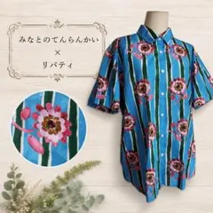 みなとのてんらんかい×LIBERTY 花柄シャツブラウス M～Lのサムネイル