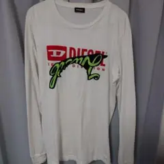 DIESEL 刺繍ロゴ 長袖カットソー ホワイト