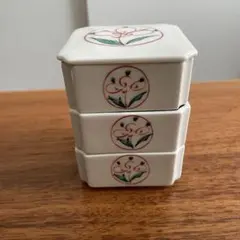 蓋付き三段重箱　ミニ　薬味　小鉢　漬物