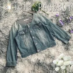 alicia PAGEBOY バンドカラーデニムジャケット（フリーサイズ）青のサムネイル