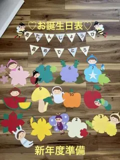 お誕生日表　誕生日壁面　新年度準備　保育教材