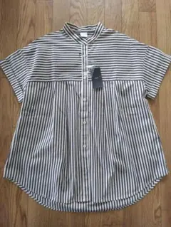 新品✨グランマママドーター S/S 丸襟 リネン シャツ 半袖 1 