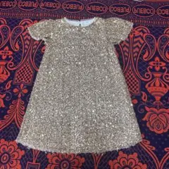 ZARA キッズ スパンコール ドレス ゴールド 122cm