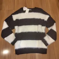 今季新作入荷EGOISTシャギーラメボーダーニットトップス新品未使用タグ付き