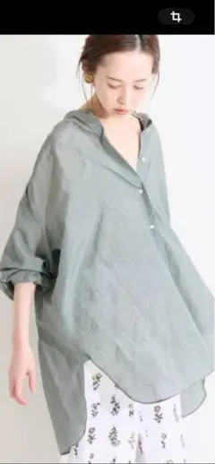 美品✨定価2.2万 IENA LA BOUCLE シルクコットン オーバーシャツ 