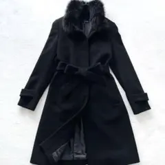 SERAFINO カシミヤ100% フォックスファー ロングコート 黒 9号 - メルカリ