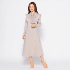 MISCH MASCH ボウタイAラインニットワンピース