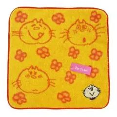 亜土ちゃん 水森亜土 みーたん 猫 ハンドタオル タオルハンカチ イエロー