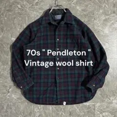70s【USA製】Pendleton ペンドルトン ウールチェックシャツ XL