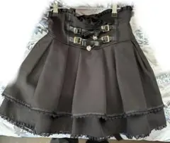 LIZLISA 2連リボンベルトスカパン ブラック