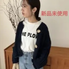 【新品未使用】zena ゴールドボタンローゲージニットカーディガン