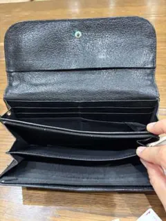 Pinky＆Dianne クロコダイル風ブラック長財布 PINKY&DIANNE ピンキーアンドダイアン 長財布 本革 かぶせ 大容量