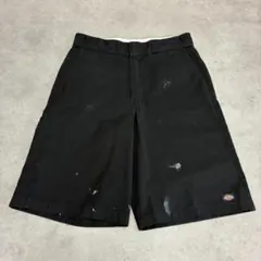 Dickies　ワークショーツ　ハーフパンツ　W32　ブラック　古着のサムネイル