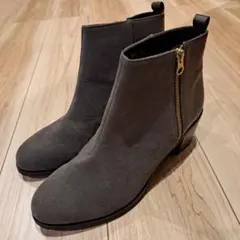 美品　オリエンタルトラフィック　サイドジップ　ショートブーツ　スエード　グレー