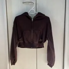 DIVIDED H&M ブラウン クロップドパーカー S