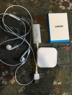 Anker USB-A 有線LAN アダプタ USB3.0とiPhoneイヤホン