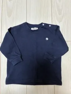 ネイビー 長袖 トレーナー 肩ボタン付き