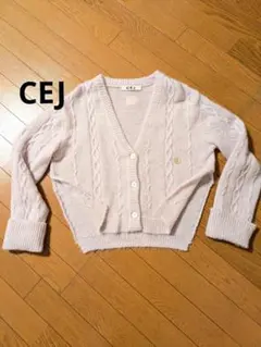 CEJ　 変形カーディガン　サイドオープンスリット　ワンポイント