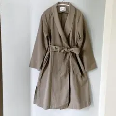 ベルト付 ガウンコート トレンチコート スプリングコート チャコールグレー 春秋