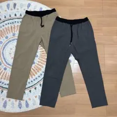 tk ティーケータケオキクチ ポリトロ　パンツ S　2枚セット　ベージュ　グレー