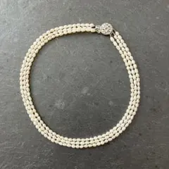 ❤︎未使用❤︎ レトロ　淡水パール　SILVER 3連