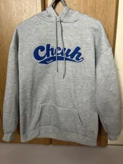 【本日限定価格】グレー フード付きパーカー ロゴプリント 裏起毛