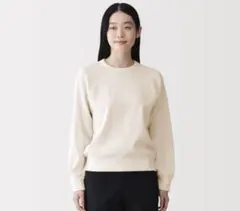 婦人　ワッフル編みクルーネック長袖Ｔシャツ