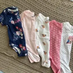 ロンパース　花柄・ドット　5点セット