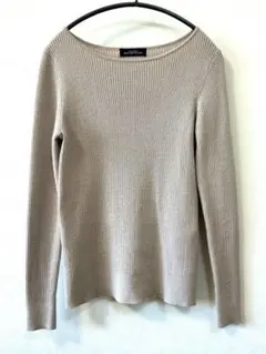 グリーンレーベルリラクシング　ラメ　リブ　ピンク　ニット　ウール　洗える