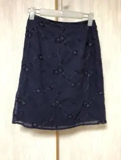 MAX ＆ Co. ＊ 花柄刺繍 シフォンスカート(38)