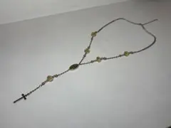 ゴールド ロングネックレス ビーズ付き