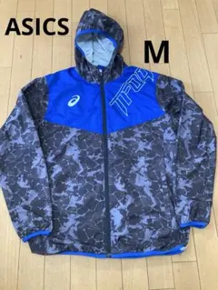 ASICS カモフラージュ ウィンドブレーカー　ジャケット　薄手　M