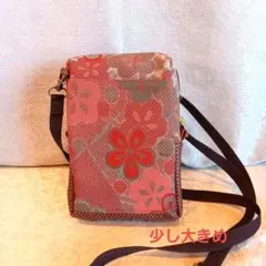 着物リメイクバッグ　スマホショルダー　スマホポシェット　ハンドメイド