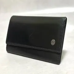 美品　カルティエ　キーケース　6連　ブラック　レザー　ロゴ入り