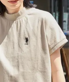 U.S. POLO ASSN. /モックネックフレンチスリーブTシャツ