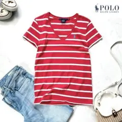茜*様 Ralph Lauren sports 970 Vネック半袖Tシャツ ボ
