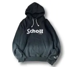 Schott N.Y.C. 刺繍 パーカー ブラック XL - メルカリ
