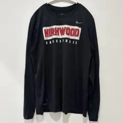ナイキ Ｔシャツ ロンT 長袖 クルーネック ロングスリーブ プリント M 黒