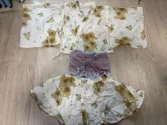 バースデイ　mamaraku ママラク　ひまわり柄 浴衣ドレス 120cm