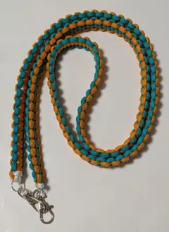 【おまけ付き】スマホショルダー　パラコード　緑×オレンジ