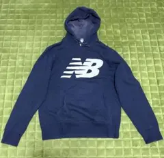 New Balance ネイビー フード付きパーカー