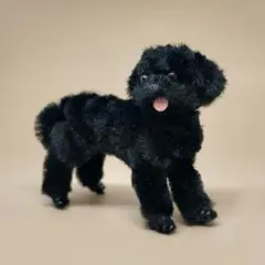 ミニチュアアートドール トイプードル　黒色　犬 ハンドメイド モールぬいぐるみ
