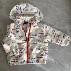 車柄 男の子 フード付きアウター 80㎝ナイロンジャケット