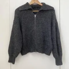 【She's Closet】ショート丈長袖ダブルジップアップニットカーディガンのサムネイル