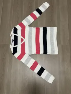 TOMMY HILFIGER ストライプ Vネックセーター XS