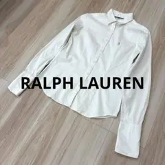 ▪️RALPH LAUREN 長袖シャツ　ロゴ刺繍　ナチュラル　アイボリー系